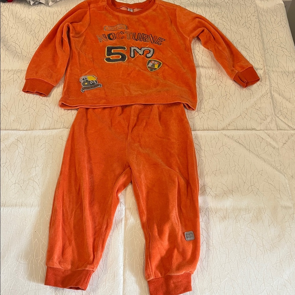 Vibrant Orange Kids Pajama Set